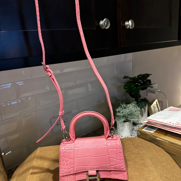 Balenciaga Crocodile Embossed Hourglass Handbag - Picture 5 of 6